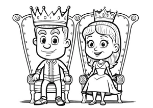 Página para Colorir Pequeno Monarca e Princesa