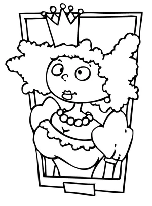 Página para Colorir Rainha de Desenho Animado Fantasiosa