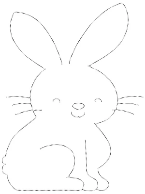 Página para Colorir Página de Contorno de Coelhinho Adorável
