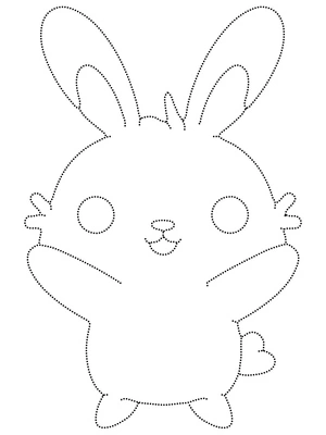 Coelhinho fofo para rastrear, fácil rastreamento de coelho, página para colorir gratuita