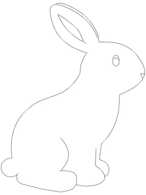 Página para Colorir Atividade Simples de Traçado de Coelho
