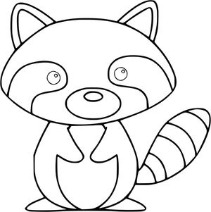 Página para Colorir Um Guaxinim Encantador