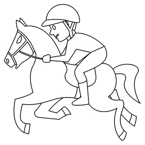 Página para Colorir Cavalo de Corrida Adorável