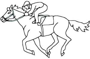 Página para Colorir Cavalo de Corrida Básico