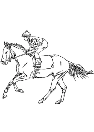 Página para Colorir Baixar Grátis: Página de Colorir Cavalo de Corrida