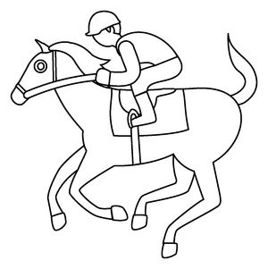Página para Colorir Corrida de Cavalos Emoji
