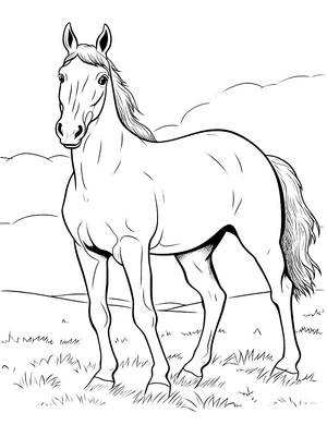 Página para Colorir Corcel de Corrida Excelente