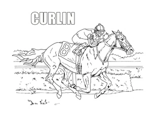 Página para Colorir Corcel de Corrida Rápida