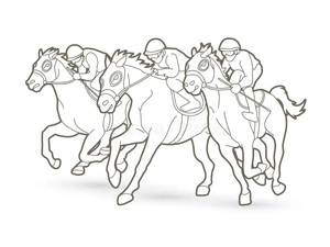 Página para Colorir Fotos Grátis de Cavalos de Corrida