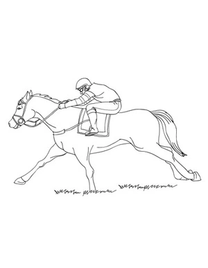 Página para Colorir Garanhão de Corrida Majestoso