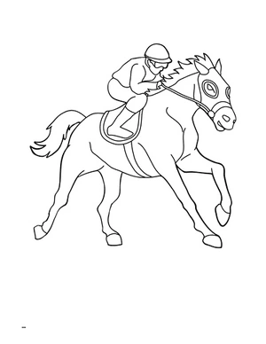 Página para Colorir Página para Colorir de Cavalo de Corrida