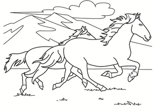 Página para Colorir Corrida de Cavalos de Corrida
