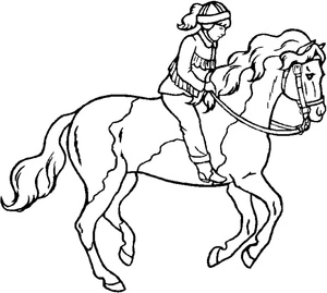 Página para Colorir Corrida Doce de Cavalos