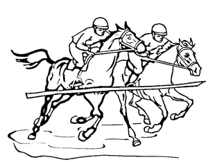 Página para Colorir Página para Colorir Dois Cavalos de Corrida