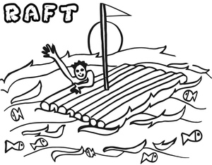 Garoto em uma Balsa