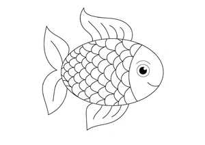 Página para Colorir Peixe Arco-Íris Incrível