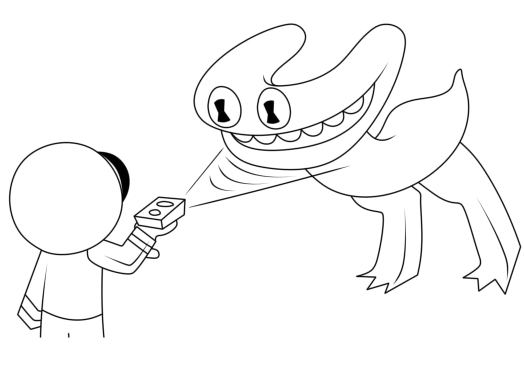 Página para Colorir Amigos do Arco-Íris Ciano