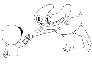 Página para Colorir Amigos do Arco-Íris Ciano