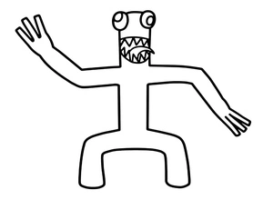 Página para Colorir Amigo Arco-Íris Verde Assustador