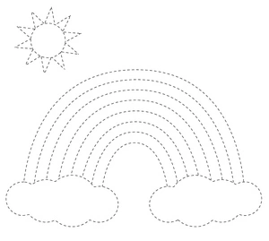 Página para Colorir Siga o Sol e o Arco-íris