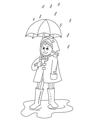 Uma Doce Menina Procurando Abrigo da Chuva