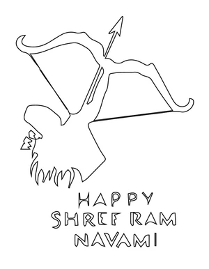 Página para Colorir Alegre Shree Ram Navami