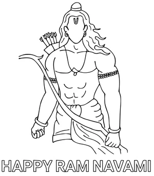 Página para Colorir Página para Colorir Imprimível de Ram Navami