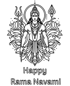 Página para Colorir Feliz Ram Navami para Imprimir