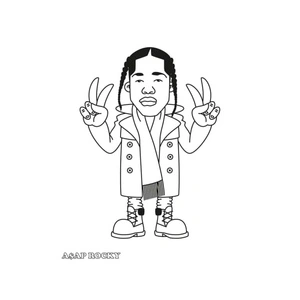 Página para Colorir Asap Rocky usando Casaco e Cachecol