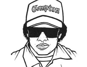 Página para Colorir Membro da Banda Compton