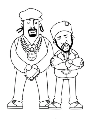 Página para Colorir Personagens de Rap Star