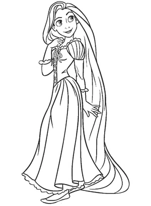 Página para Colorir Adorável Rapunzel