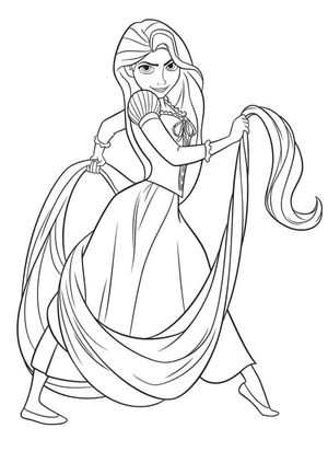 Página para Colorir Incrível Rapunzel