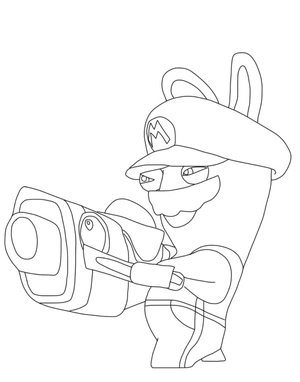 Página para Colorir Mario com Raving Rabbids