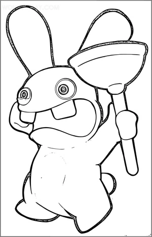 Página para Colorir Videogame com Raving Rabbids