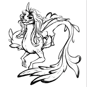 Página para Colorir Dragão Sisu do filme 