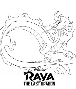 Página para Colorir Página para Colorir Inspirada em Raya e o Último Dragão da Disney