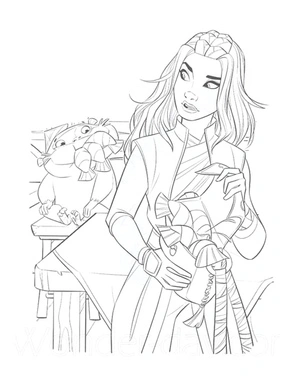 Página para Colorir Raya Doodle