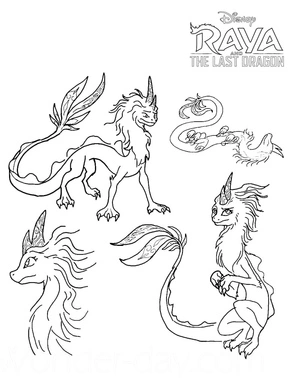 Página para Colorir Sisu, o Dragão