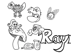 Página para Colorir Página para Colorir Rayman para Imprimir
