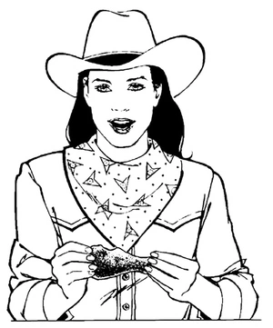 Página para Colorir Cowgirl em Estilo Realista