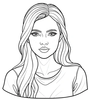 Página para Colorir Imagem de uma Garota Realista