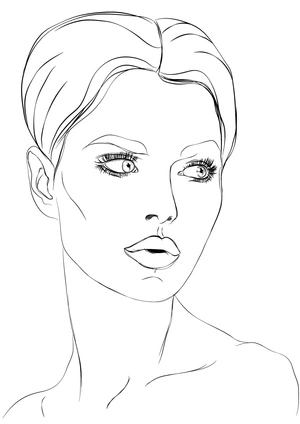 Página para Colorir Arte Realista de Garota