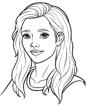 Página para Colorir Garota Realista