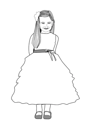 Página para Colorir Menina Pequena Realista