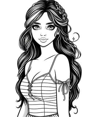 Página para Colorir Página para Colorir Mulher Realista Sedutora