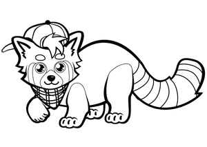 Página para Colorir Panda Vermelho Adorável