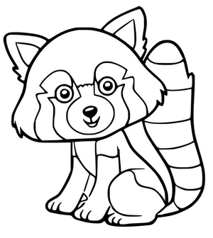 Página para Colorir Um Panda Vermelho Adoravelmente Fofo