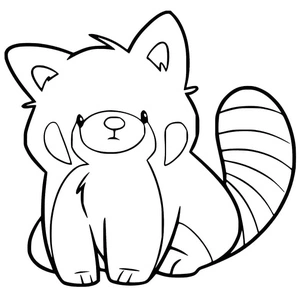 Página para Colorir Panda Vermelho Gordinho