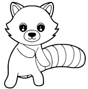 Página para Colorir Panda Vermelho Fofo